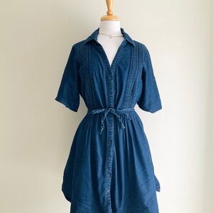Beautiful Mediumwash Denim Tie waist Mini Dress